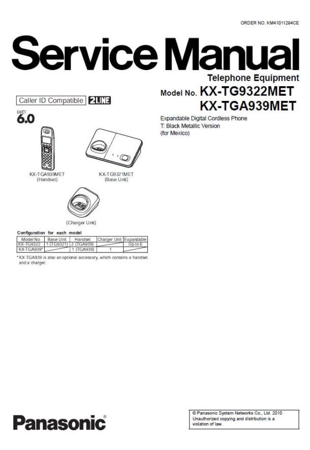 KX-TG9322MET, KX-TGA939MET